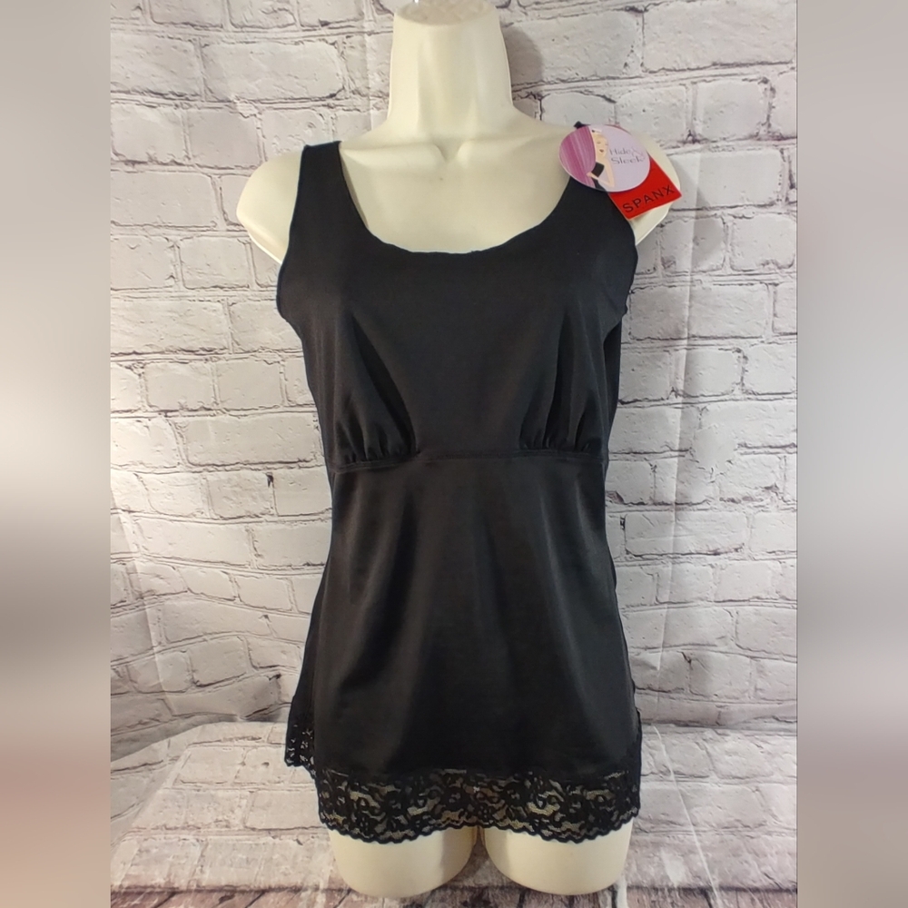 Spanx Lace Scoop Neck Black Cami L NWT
